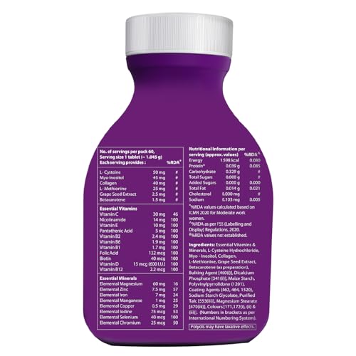 Image of Wellwoman Hairfollic Hair Nutritional Supplement for Women (2 Months Pack) | 25 Bio-Nutrients with Biotin, Selenium, Zinc, Marine Collagen & Tricologic Complex | Daily Multivitamin & Nutritional Supplement | Gluten Free | 60 Tablets | 1,045mg Per Tablet