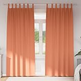 HGPOTUY Verdunkelungsvorhänge mit Ringen 2er Set Terrakotta Polyester