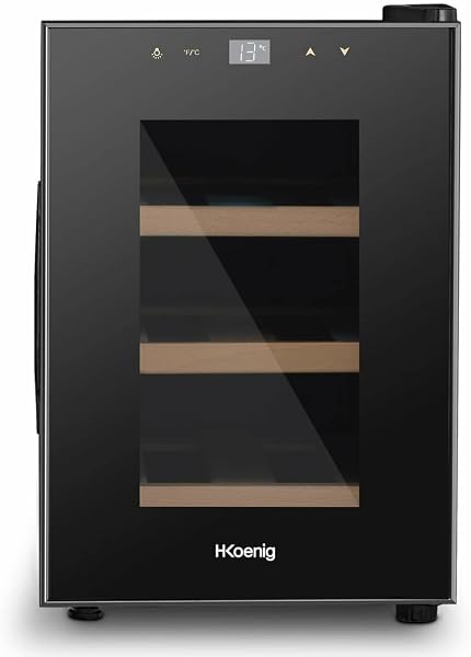 H.Koenig Cave à vin 6 bouteilles inox avec éclairage LED