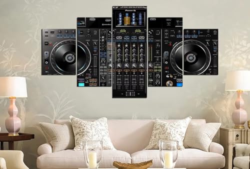 Wall Hdq Music Canvas Wall Art 5 Piece Audio Pictures Dj Wall Decor Musical Equipment Print Painting For Music Room Recording Studio Living Room Bedroom Decor Gifts For Musician thumb #4