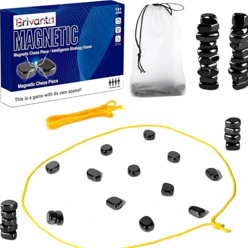 Brivanta Magnetic Chess Game with Stones for Kids and Adults Educational Family Board Game Portable Travel-Friendly Game for Parties Holidays Christmas and Birthday Gifts
