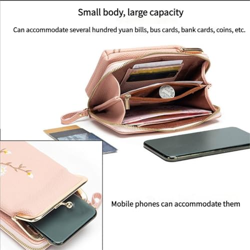 Womens Slings Cross Bady Wallets with Cell Phone Holder, Women Small Slings Cross Bady Wallets, Wallet PU Leather Sling Wallet for Womenes. Red2