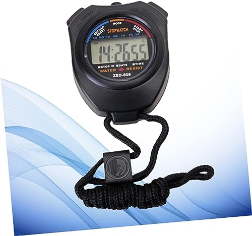 Cronómetro electrónico digital de dos sentidos para deportes y fitness, negro, marca MDybf miniatura 4