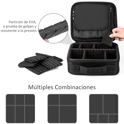 Neceser de viaje con almacenamiento grande para transportar cosméticos de forma ordenada 4