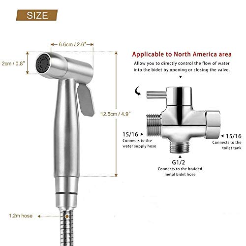 image for EvasivePro Handheld Bidet Toilet Sprayer, Premium Stainless Steel Bath