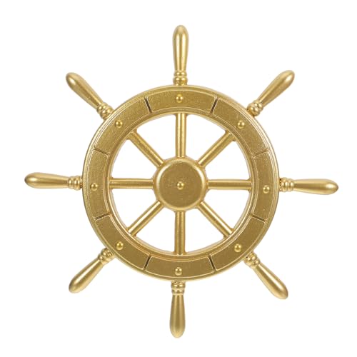 Roue de bateau en bois contre les murs vides : déco nautique 34 cm facile à suspendre chez soi
