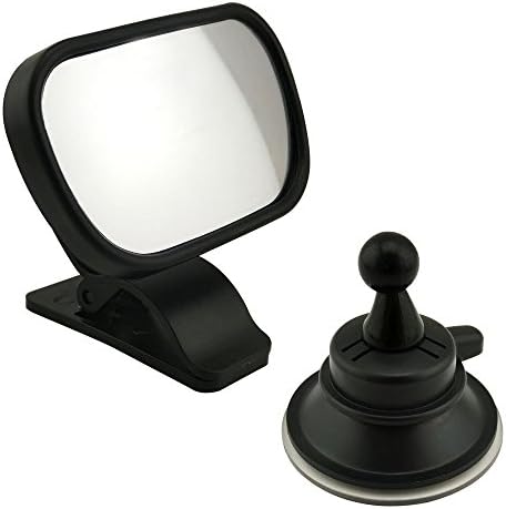 BOGZON Automotive Safety Back Seat Rear View Mirror, Multiple Baby Universal Car Blind Spot Mirror with Clip & Sucker, Easy to Watch Your Children in the Car, Black Color