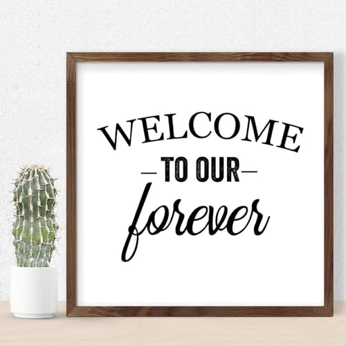 Panneau Welcome to Our Forever Wood habille vos murs blancs et vides de salon