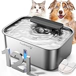FEELNEEDY Dog Water Fountain Stainless Steel,12L/406 oz/3.2Gal Large pet Water Fountain for Cats Dogs and Multi-Pet Home,Cat Water Fountain with 2 Replacement Filters(FN-W13)