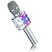 Microfono Karaoke Cambia Voce BONAOK,Microfoni Karaoke, Altoparlante Microfono Karaoke LED per Adulti, Dispositivo Karaoke KTV da Casa, Compatibile con Dispositivi Bluetooth iOS Android (Siber)