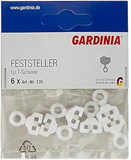 GARDINIA stoper do szyn T, 6 sztuk, tworzywo sztuczne, biały