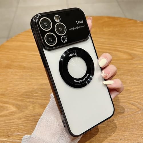 Étui transparent de placage iPhone 12 Pro LVTFCO avec protection objectif noir