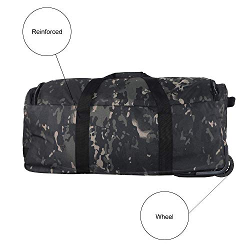 Rolling Loadout Luggage Bag with Wheels,Hockey Bag, Duffle Bag With Rollers,124L X-Large Heavy Duty Oversized Storage Bag,Tactical Wheeled Deployment Trolley Camping Bag