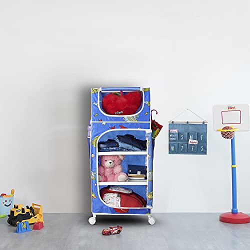 Image of Little One's | 4 Plastic Shelves Baby Wardrobe /Toy Organizer | Aquatic Blue | TB4 /FB