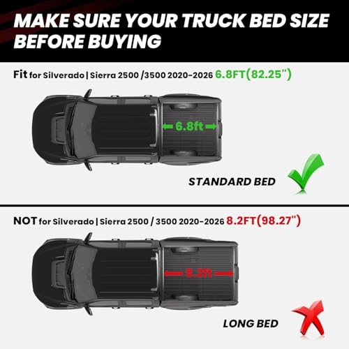 Image of LASFIT Truck Bed Mat for Chevy Silverado /GMC Sierra 2500HD 3500HD 2020-2026