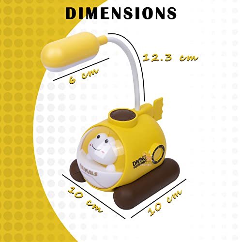 Image of WISHKEY 2 in 1 Study Table Rechargeable LED Lamp with Eye-Protecting Light for Students, Attractive Color Changing Night Desk Lamp with USB Charging for Boys & Girls (Pack of 1, Yellow)