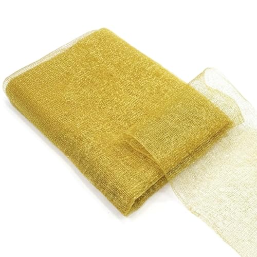 Image of Asian Hobby Crafts Fabric Mesh Net, DIY Craft Material for Bouquets, Gift Wrapping, Trousseau Packing, Party Decorations, Sweet Boxes, Gift Decoration, Home Decor & Creative Projects - 10 Metre Golden