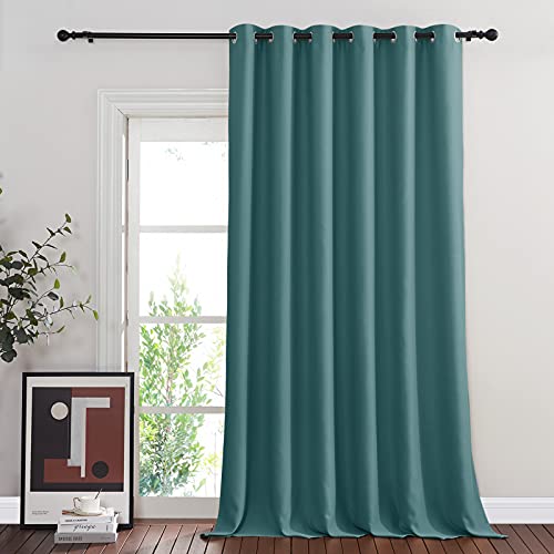 NICETOWN Blackout Room Darkening Window Curtain - Thermal Insulated Solid Grommet Blackout Curtain/Drape for Living Room/Villa (Sea Teal, Single Panel, 80 by 108-inch)