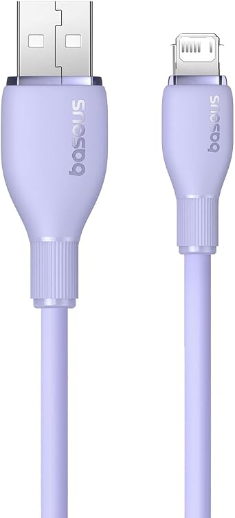 Baseus Pudding Hızlı Şarj Özellikli Lightning Kablo 2.4A 1.2 Metre, Mor