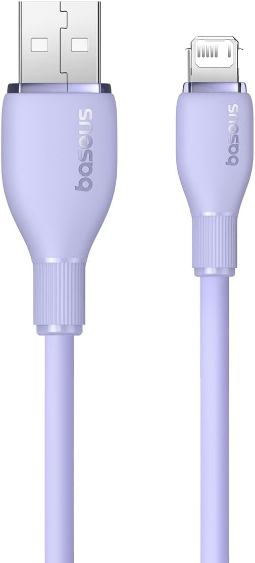 Baseus Pudding Hızlı Şarj Özellikli Lightning Kablo 2.4A 1.2 Metre, Mor