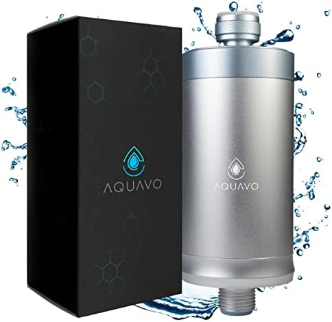 Aquavo Shower Water Filter Head Softener for Hard Water with Aqua Showerhead Chlorine and Heavy Metal Filters