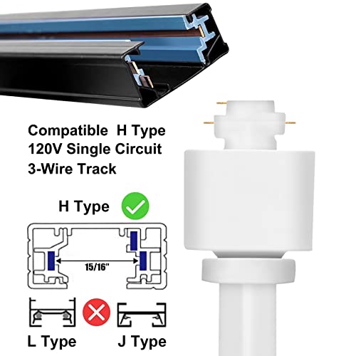 Steaire 15W H Track Lighting Heads Dimmable Led Track Light Heads Bright Rail Ceiling Spotlight Fixtures Accent Task, 3-Color 3000K 4000K 5000K, Flicker Free Cri90+ 36° 1500Lm, White, Pack Of 6 #TOP3
