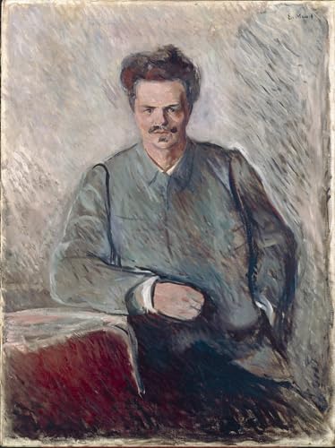 Imagen de Lienzo de Edvard Munch Retrato Strindberg Cuadro de Alta Fidelidad de 60x90cm