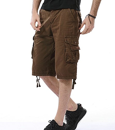 Baomihua Bermuda cargo masculina camuflada com ajuste relaxado, vários bolsos, casual, camuflagem, p