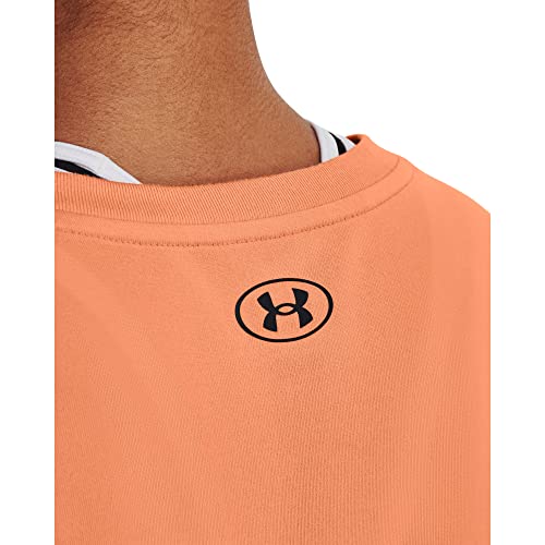 Under Armour Women's Standard Tech Solid Script Short Sleeve T-Shirt, (906) Orange Tropic/Downpour Gray/White, Medium #TOP5