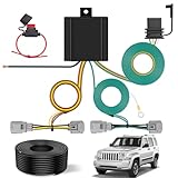 Nilight 4 Pin Trailer Wiring Harness Kit 56334 Vehicle Standard 4 Way Connector Custom for 2007 2008 2009 2010 2011 2012 Dodge Nitro Jeep Liberty Simple Fit Tow Hitch Accessories