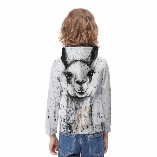 Sweat à capuche lama enfants 9-11 ans décontracté