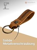 SCHWEGLER.online Schlüsselanhänger personalisiert Leder mit Wunsch-Gravur, handgemacht, Materialstärke 2mm, pflanzlich gegerbt, Geschenkverpackung möglich (braun)