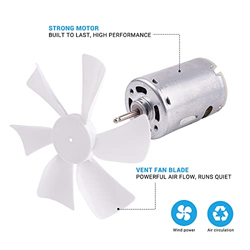 Snowyfox 6" White Rv Roof Vent With 12V D-Shaft Rv Vent Covers For Roof, Rv Exhaust Fan Motor Rv Vent Fan For Travel Trailer Camper Bathroom Exhaust Vent Range Hood #TOP3