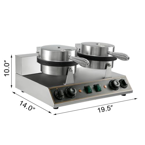 Macchina Professionale Elettrica per Waffle, A Doppia Testa Antiaderente, 1200W, Ideale per Snack Bar E Pasticceria.