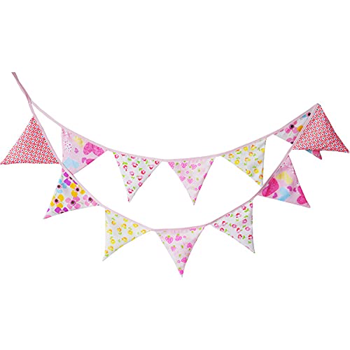 Wimpelkette Outdoor Girlande Geburtstag Wimpelkette Kinderzimmer Bunte Baumwolle Wimpel für Hochzeitsdeko Kindergeburtstag Deko,Kinderzimmer Deko Junge,Fasching Deko,Kindertag Deko(10M) Cover