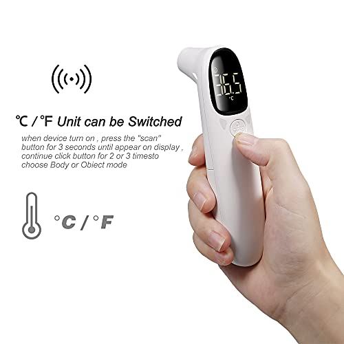 Kiboule Termômetro infravermelho sem contato Medição da temperatura da testa LCD Luz de fundo Displa
