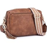 Roulens Bolsos Bandolera Para Mujer con 3 Compartimentos Grandes,Cuero Vegano Bolso de Hombro Pequeña de Mujer,Bolso Pequeño Bandolera para Damas Mujeres con Correa Ancha Ajustable Y ExtraíBle