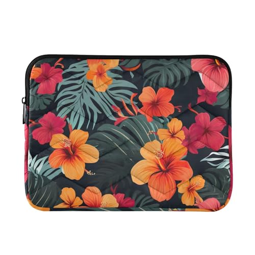 Funda para laptop 13-14 pulgadas con diseño tropical Hibiscus miniatura 1