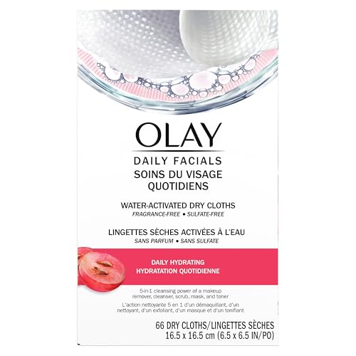 Olay Daily Facials 5-In-One Hydrating Cleansing Cloths with Grapeseed Extract, 66 Count
