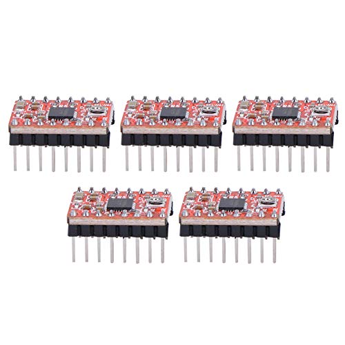 ZDETGU Stepper Motor Driver Module Board - 5Pcs HR-A4988 for 3D Printers - High Heat Dissipation 2oz Copper PCB - Gold-P