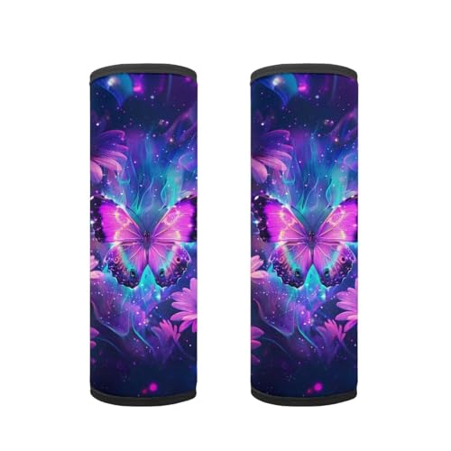 Biyejit Pink Butterfly Daisy Car Seat Straps Shoulder Pad for Kids, Seat Belt Pad, Children Seatbelt Padding, Soft Comfort Seat Belt Cushion, Car Accessories for Boys Girls 2 Pack