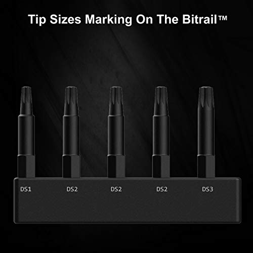 Railer 5 Pack Double Square 8 Point Star Bit Set. Premium S2 Steel 2 Inch 8 Spline Double Square Bit Set With A Storage Bit Holder #TOP2