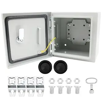 AIRTAK Waterproof Metal Lock Box - Versatile Electrical Enclosure for Indoor & Outdoor Use,8 * 8 * 6 Inch Electrical Junction Box IP66(200 * 200 * 150mm)