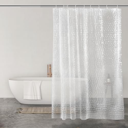 UFRIDAY Clear Shower Curtain Liner PEVA, Extra Long Bathroom Curtain