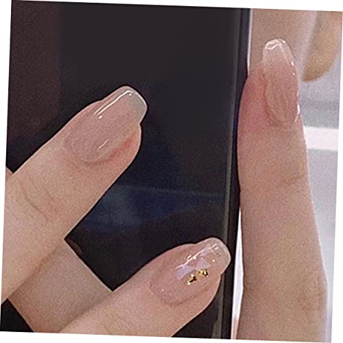Healvian 2 Conjuntos adesivos de manicure de unhas postiças unhas postiças francesas encantos de unh