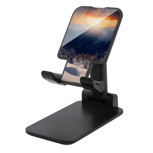 Support de téléphone pliable et réglable pour bureau au design coucher de soleil