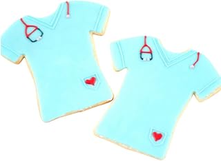6 Count Nurse Love Scrub Cookies! Medical Soldiers on our Front Lines! Birthday, Nurse, Get Well, Feel Better Soon Party Favors Gift!