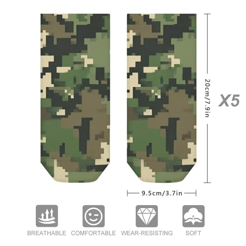 5 Pack Comfortable Ankle Socks, Casual No Show Low Cut Socks Funny Athletic Stretch Socks for Men Women Daily Wear2