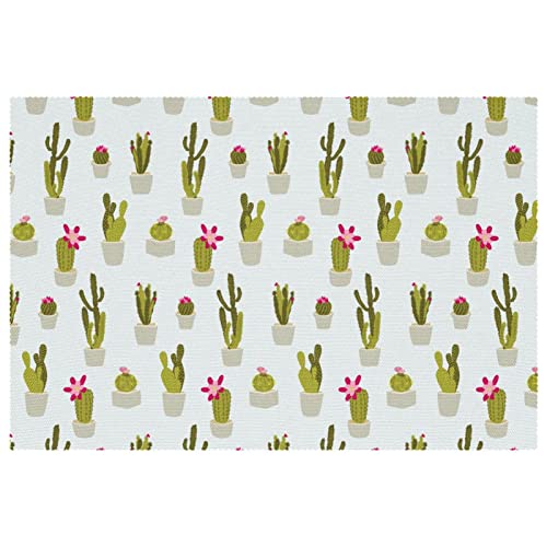 Sets de table cactus pour repas en terrasse lot de 6 protections lavables - 2