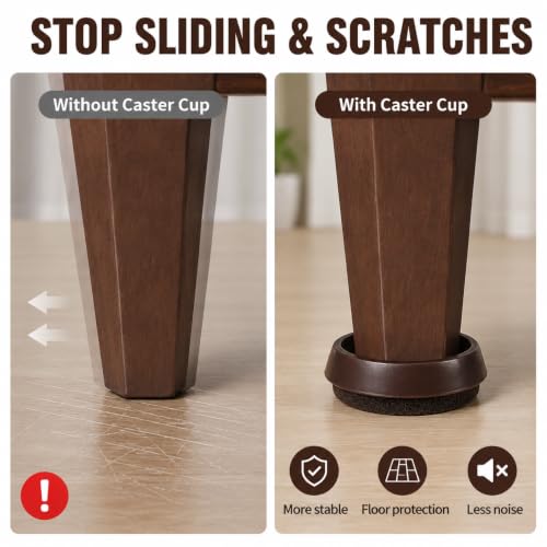 Tapones de fieltro para suelo de madera dura y protectores de ruedas de cama 4